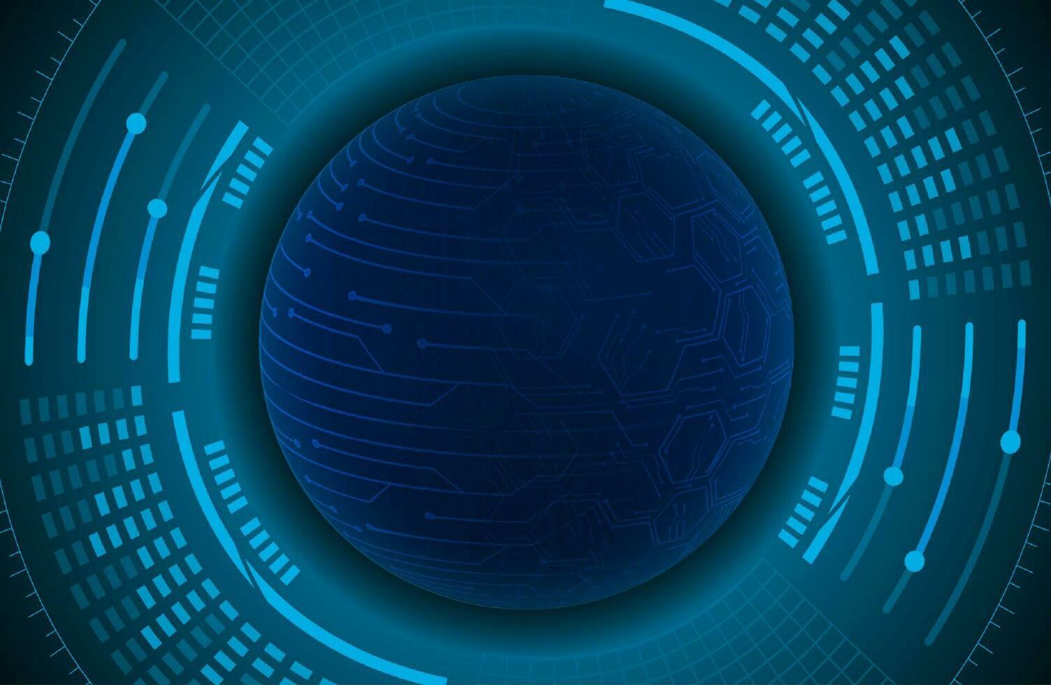 Modern Holographic Globe on Technology Background vector