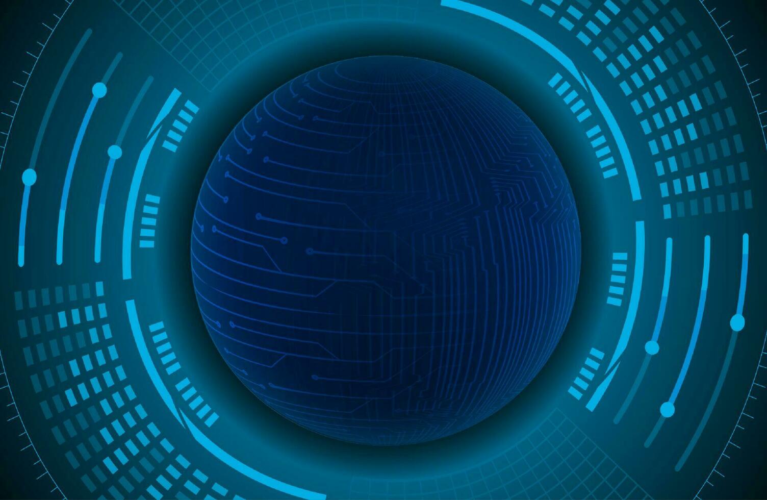 Modern Holographic Globe on Technology Background vector
