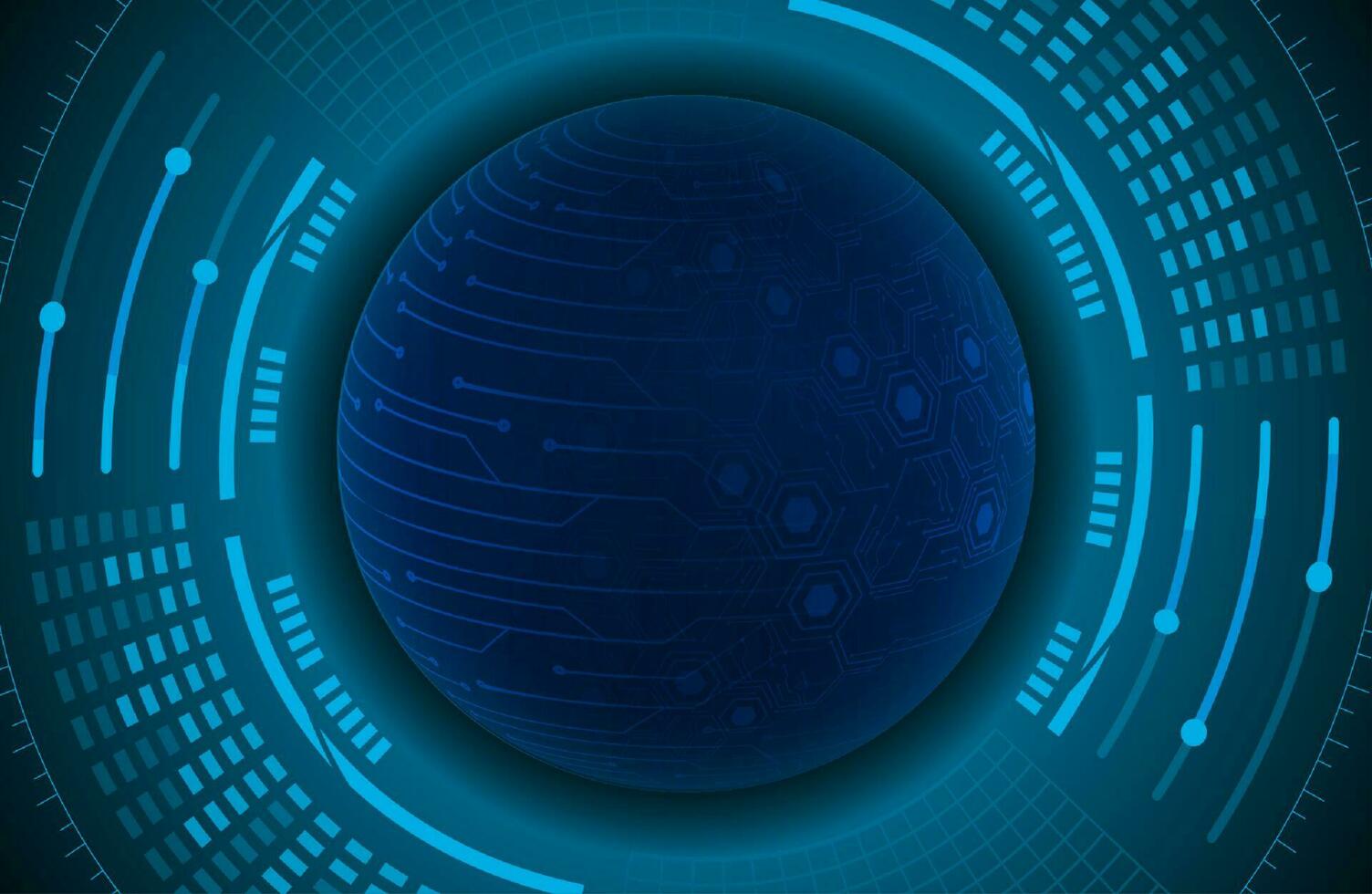 Modern Holographic Globe on Technology Background vector
