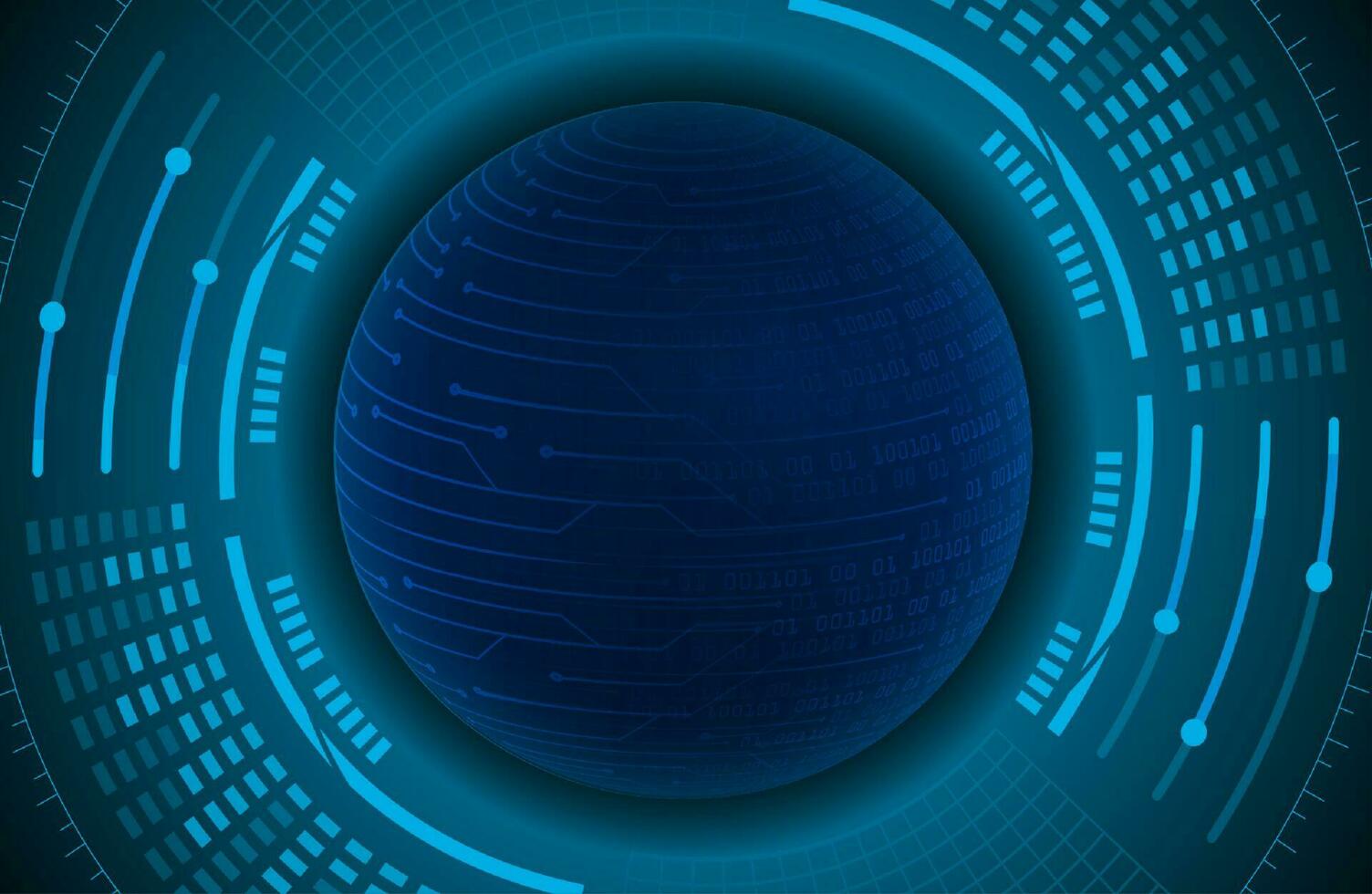 Modern Holographic Globe on Technology Background vector