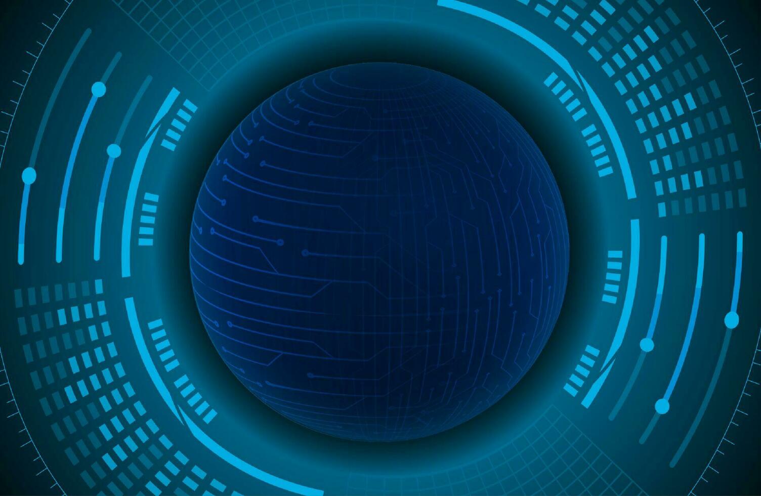 Modern Holographic Globe on Technology Background vector