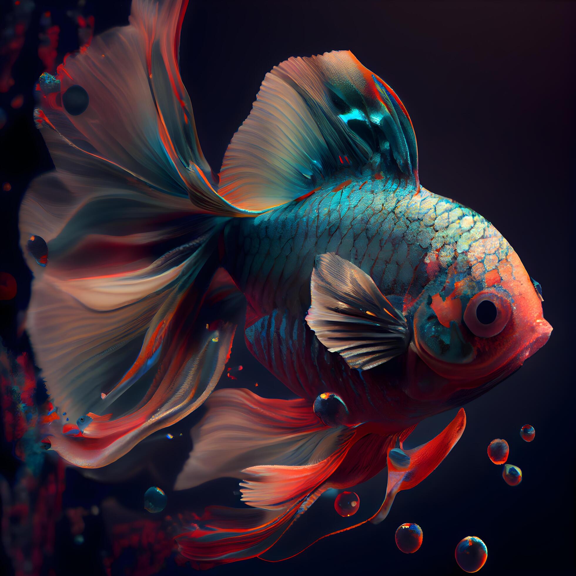 Beautiful betta fish on black background. 3d rendering. Image 23178399 Stock Photo at Vecteezy