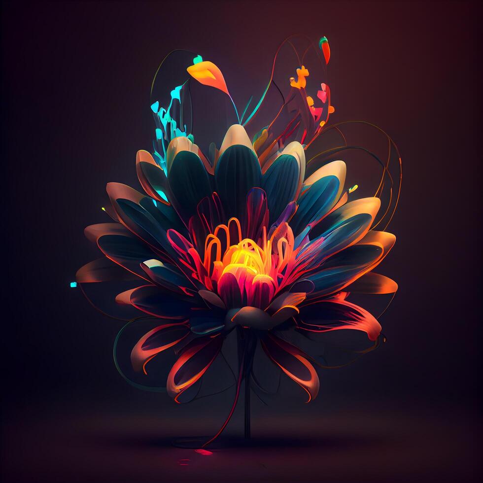 Abstract flower on a dark background. illustration for your design., Image photo