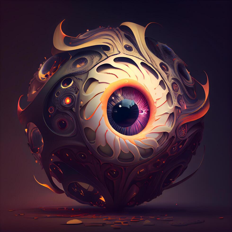 Eye of the devil. Psychedelic design. illustration., Image photo