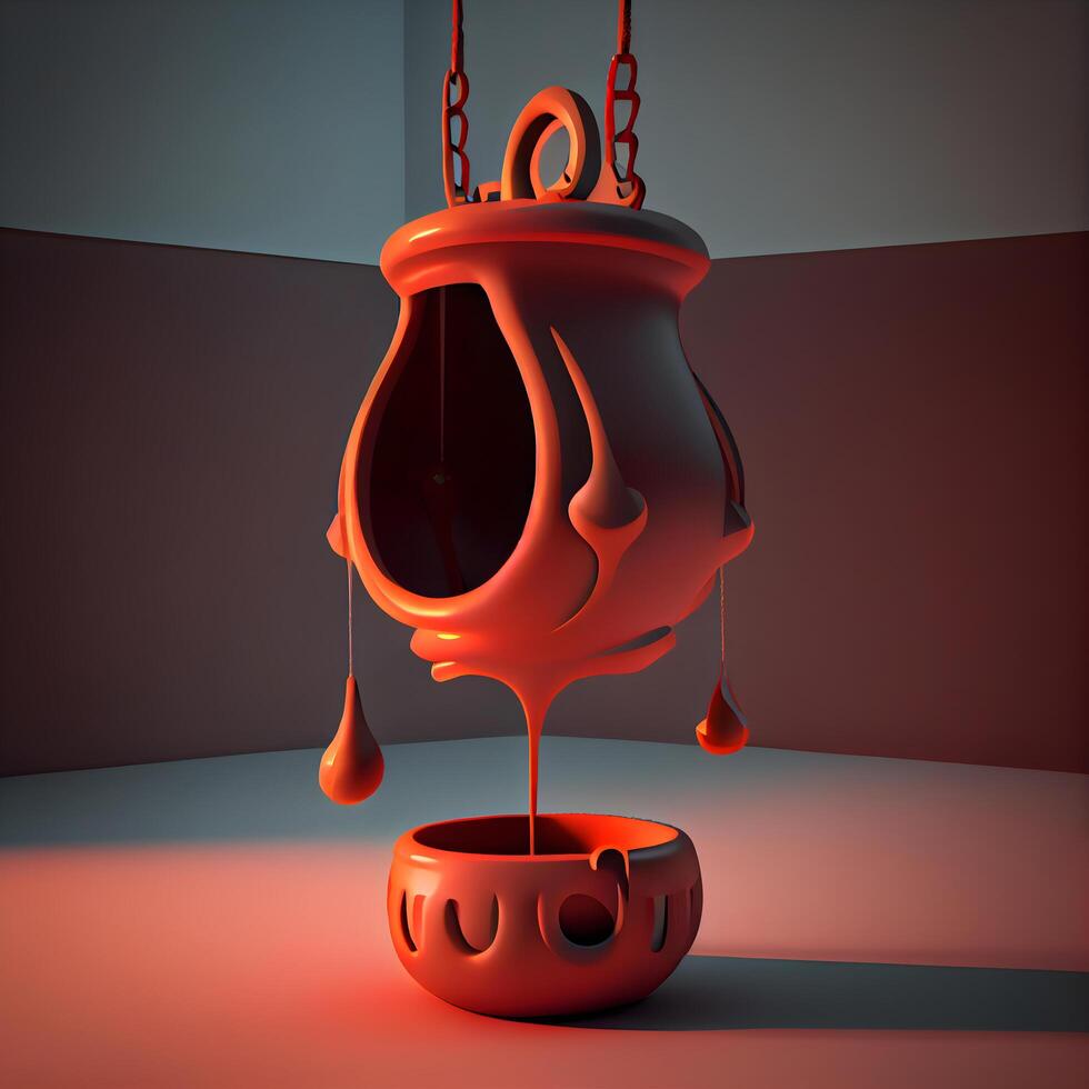 Fruit juice in a glass vase. 3d illustration., Image photo
