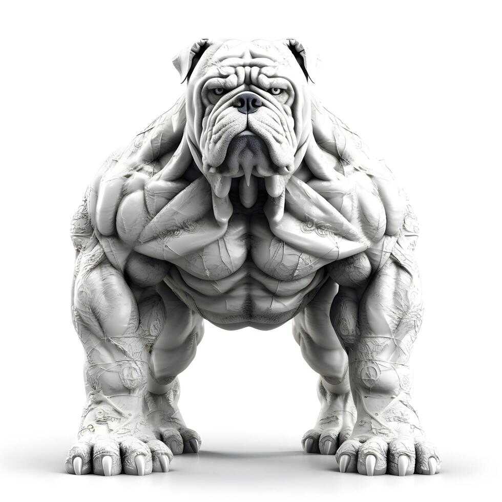 Bulldog dressed in medieval armor, isolated on a white background., Image photo