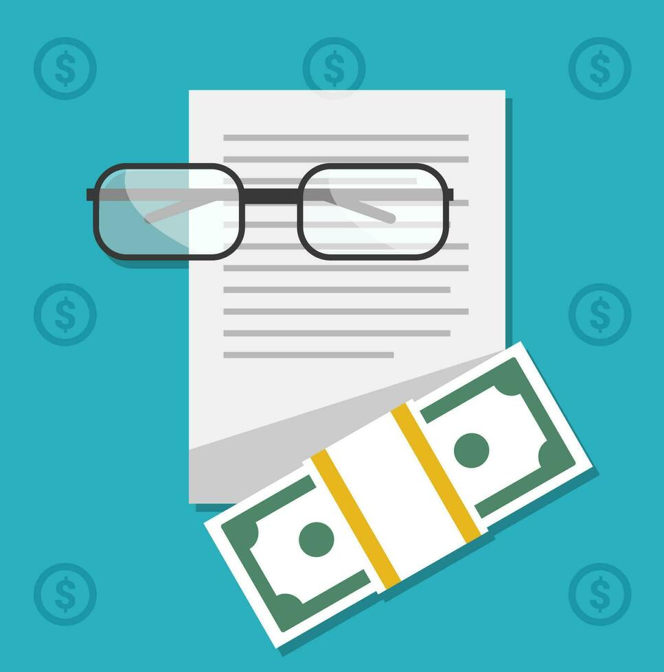 Vector flat illustration design financial planner isolate on green background