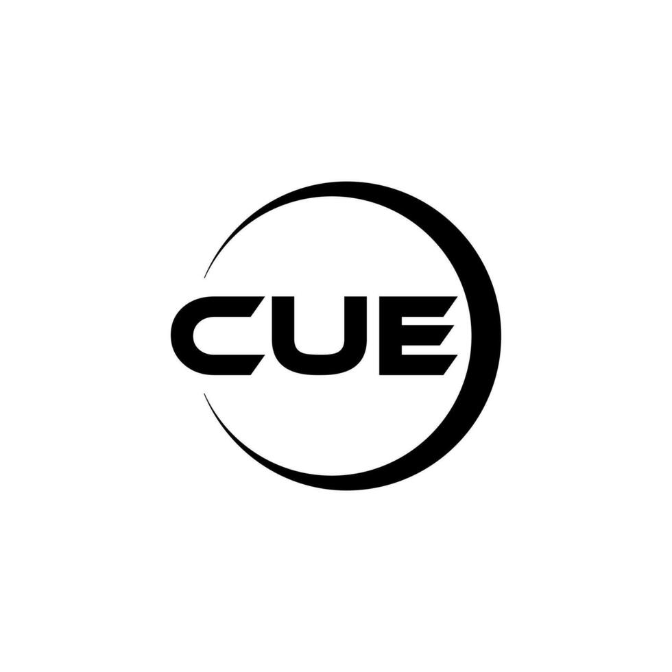 CUE letter logo design in illustration. Vector logo, calligraphy designs for logo, Poster, Invitation, etc.