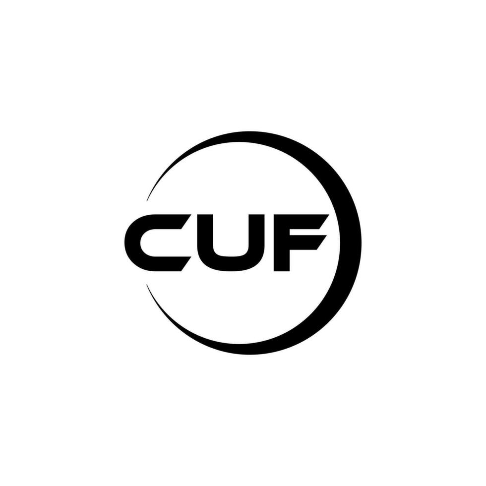 CUF letter logo design in illustration. Vector logo, calligraphy designs for logo, Poster, Invitation, etc.