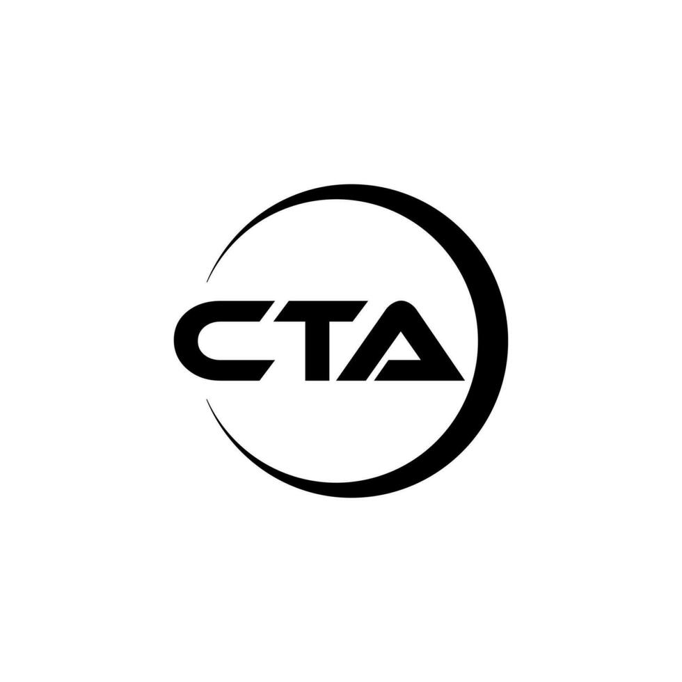 CTA letter logo design in illustration. Vector logo, calligraphy designs for logo, Poster, Invitation, etc.