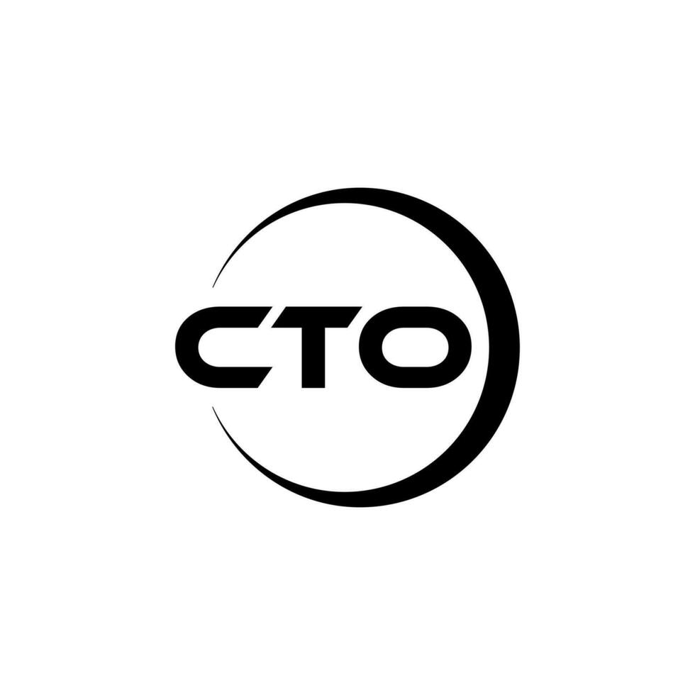CTO letter logo design in illustration. Vector logo, calligraphy designs for logo, Poster, Invitation, etc.