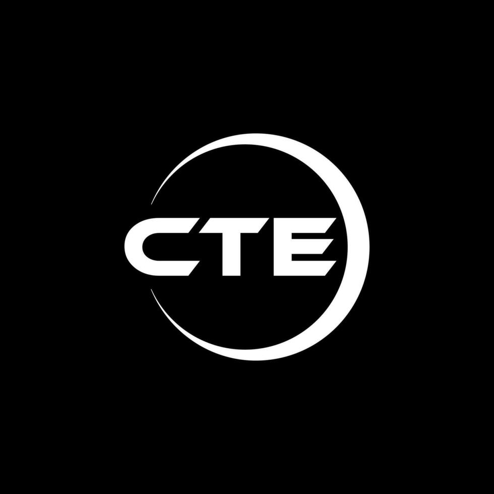 CTE letter logo design in illustration. Vector logo, calligraphy designs for logo, Poster, Invitation, etc.