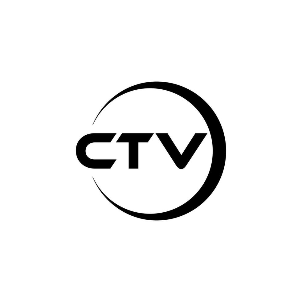 CTV letter logo design in illustration. Vector logo, calligraphy designs for logo, Poster, Invitation, etc.