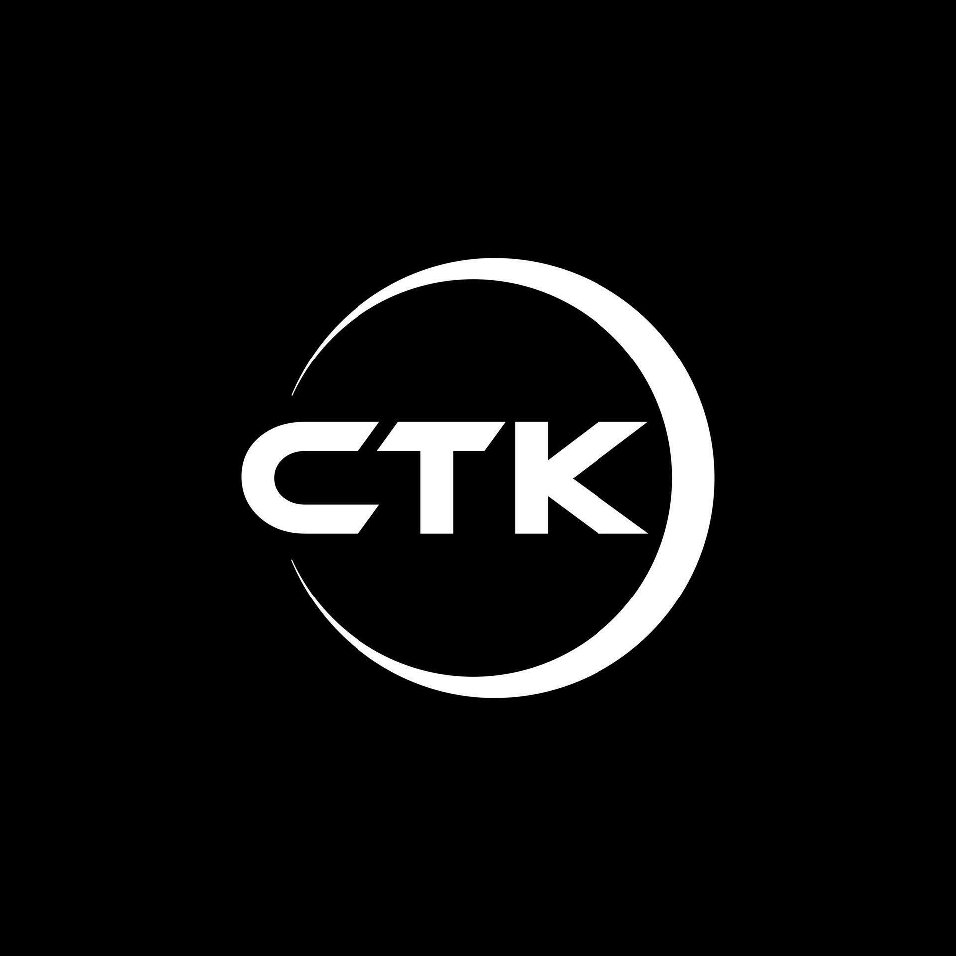 CTK letter logo design in illustration. Vector logo, calligraphy