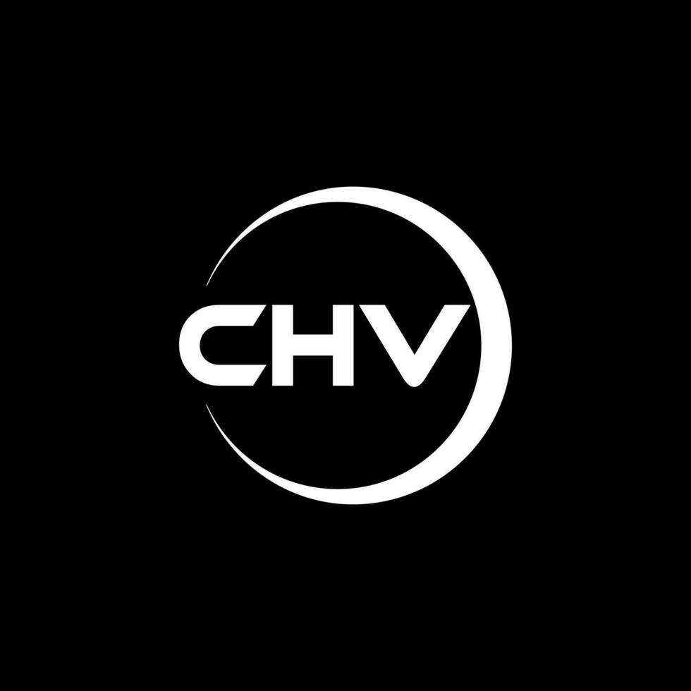 CHV letter logo design in illustration. Vector logo, calligraphy designs for logo, Poster, Invitation, etc.