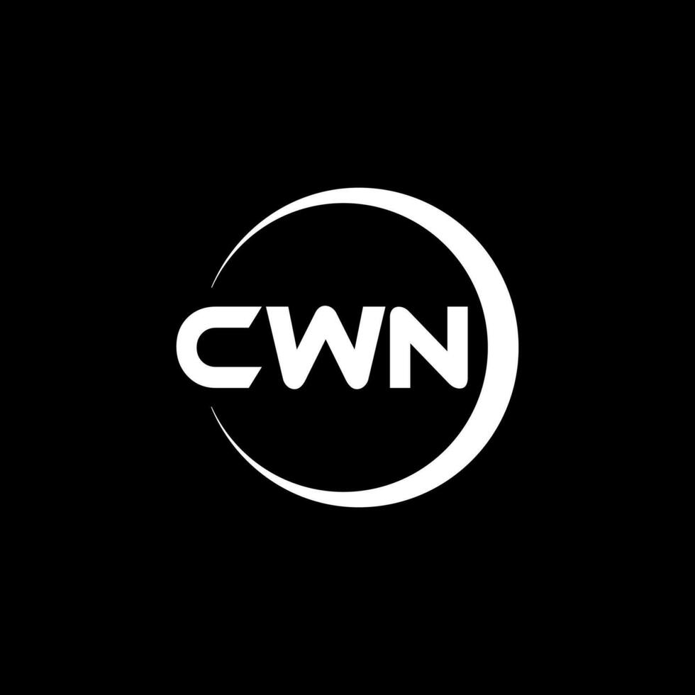 CWN letter logo design in illustration. Vector logo, calligraphy designs for logo, Poster, Invitation, etc.