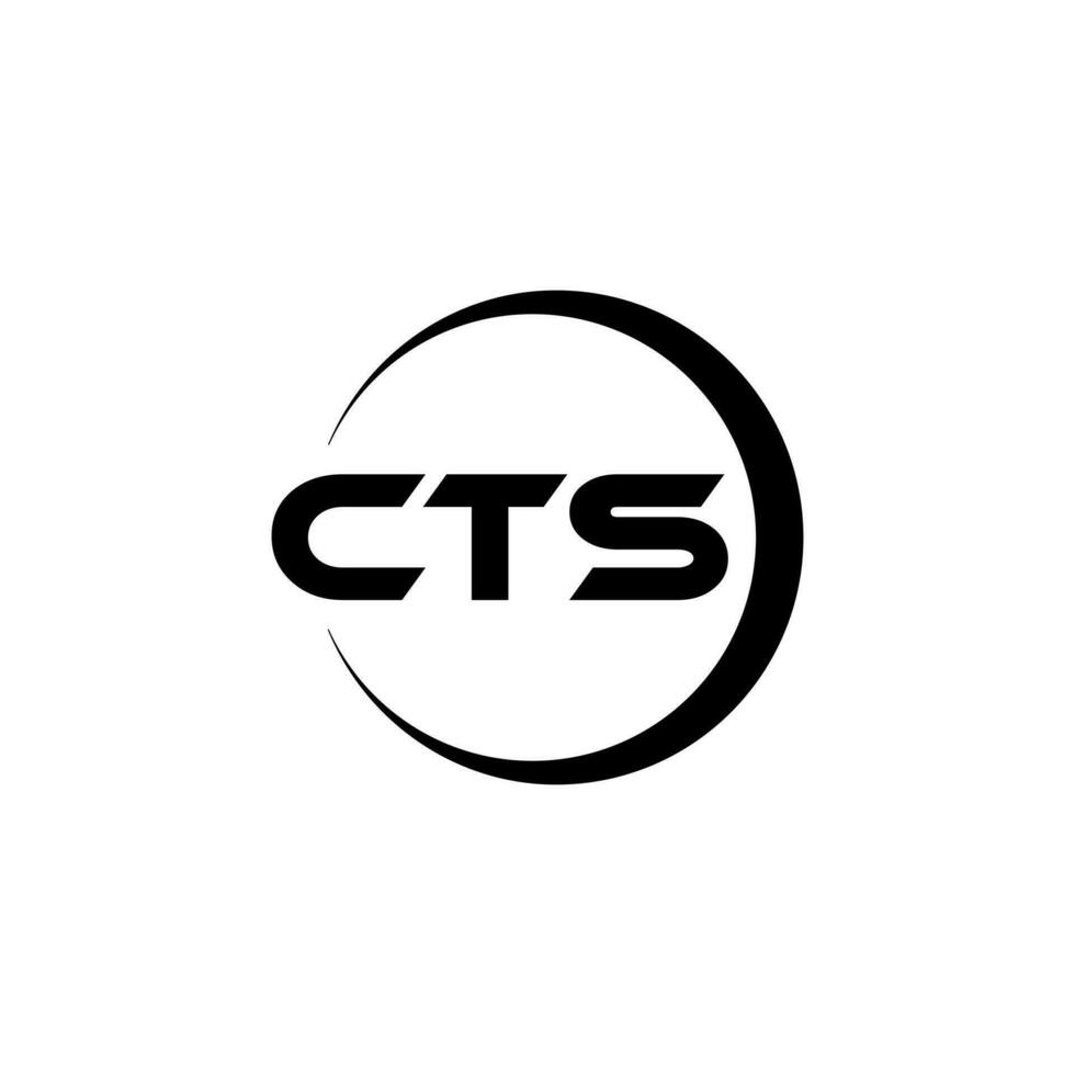 CTS letter logo design in illustration. Vector logo, calligraphy designs for logo, Poster, Invitation, etc.