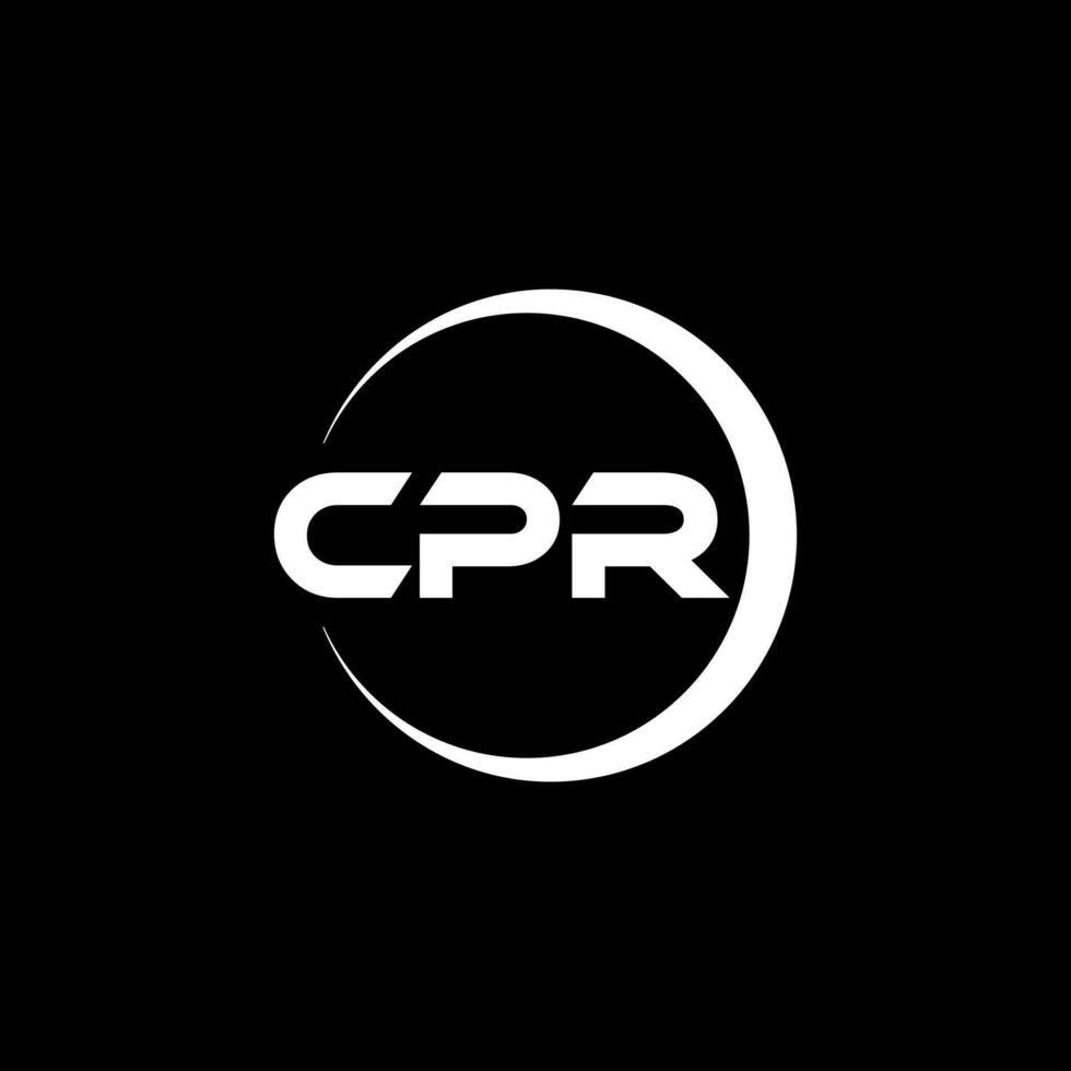 CPR letter logo design in illustration. Vector logo, calligraphy designs for logo, Poster, Invitation, etc.