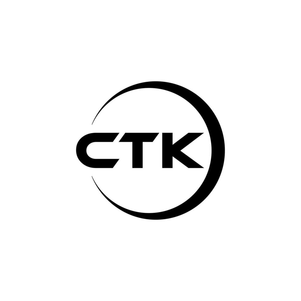 CTK letter logo design in illustration. Vector logo, calligraphy designs for logo, Poster, Invitation, etc.