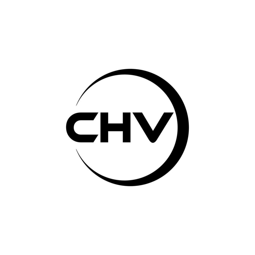 CHV letter logo design in illustration. Vector logo, calligraphy designs for logo, Poster, Invitation, etc.