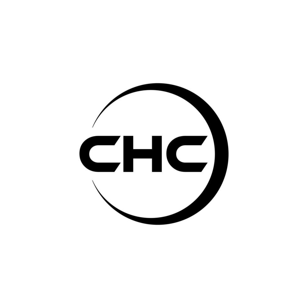 CHC letter logo design in illustration. Vector logo, calligraphy designs for logo, Poster, Invitation, etc.