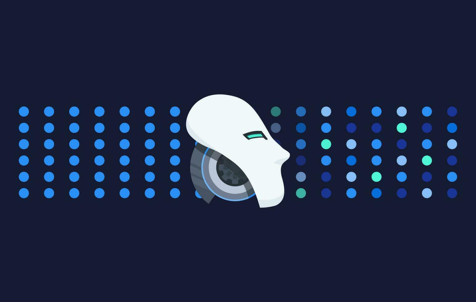 Clustering Machine Learning Artificial Intelligence Vector Illustration Concept Analyze Grouping Data into Segments Robot Design Concept