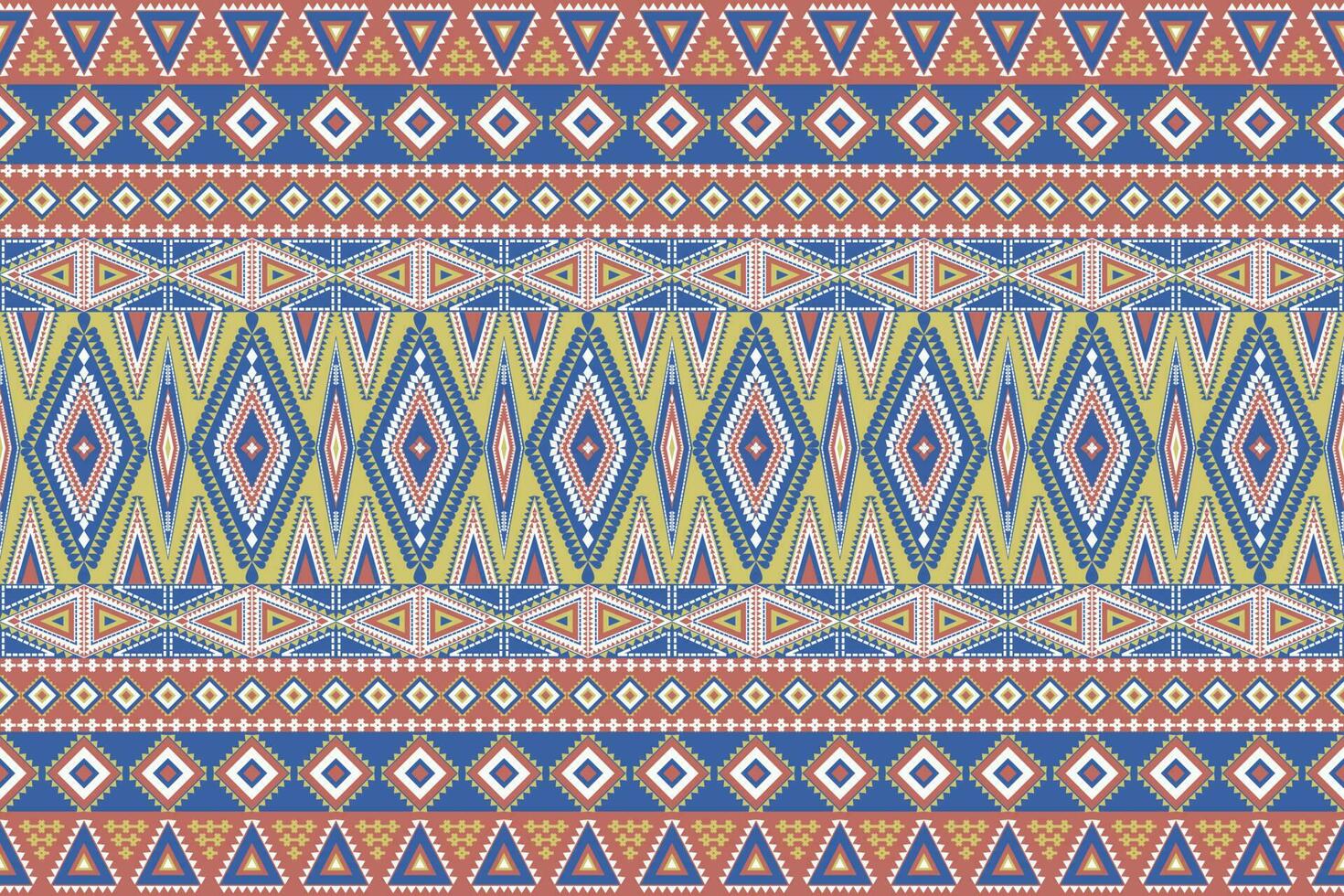 Seamless geometric ethnic asian oriental and tradition pattern design for texture and background. Silk and fabric pattern decoration for carpet, Thai clothing, wrapping and wallpaper vector