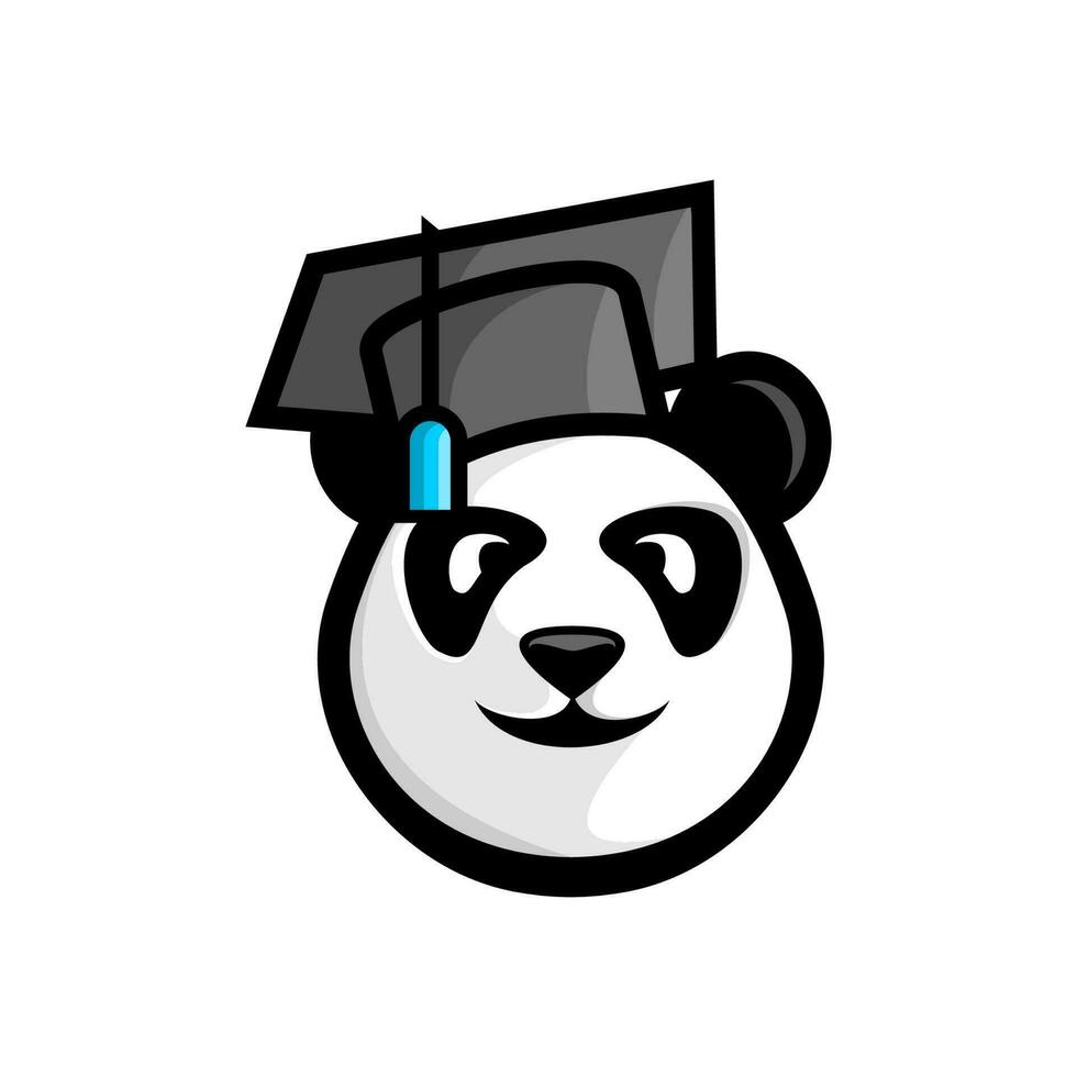 panda inteligente estudiante vector
