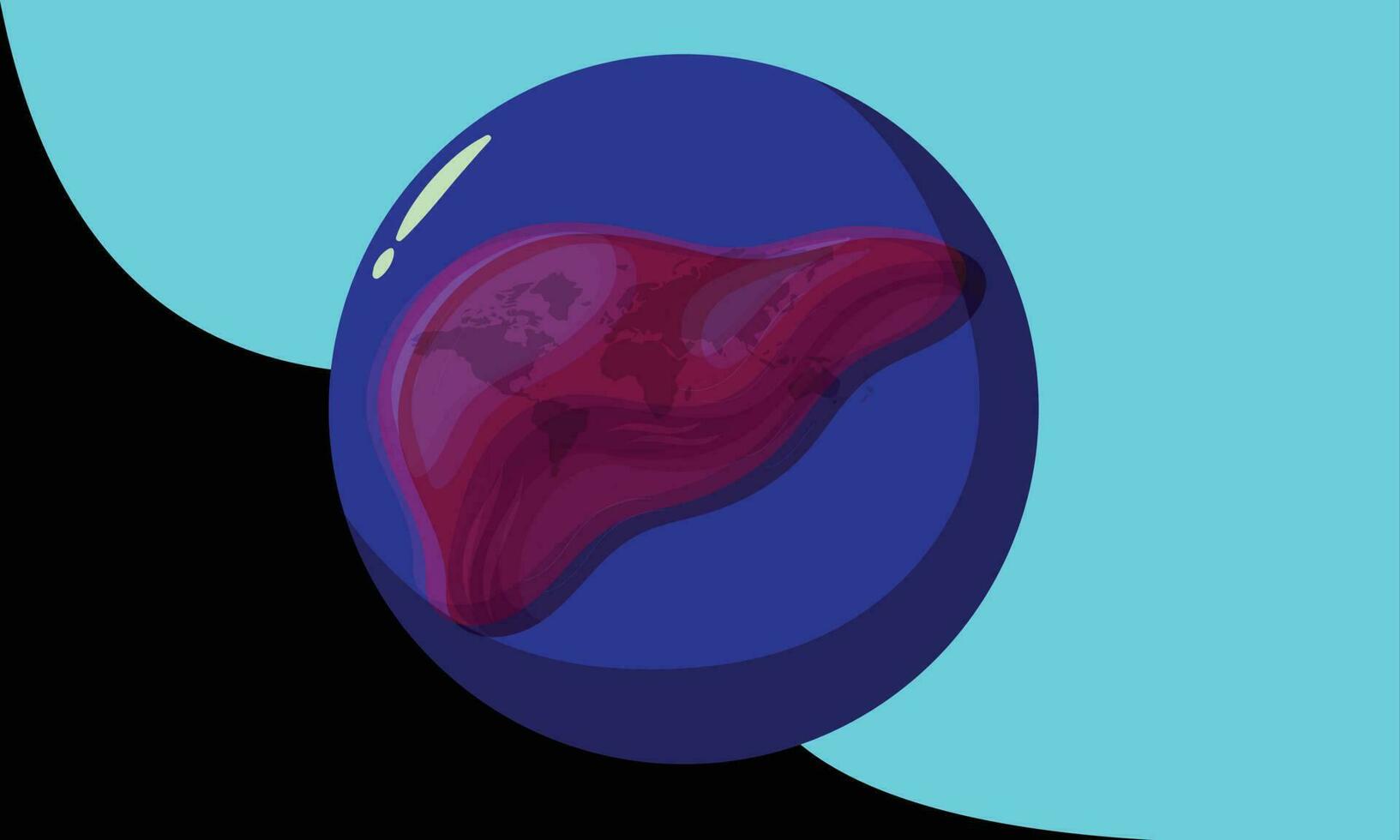 World Hepatitis Day Greeting with Liver Island and World Map vector