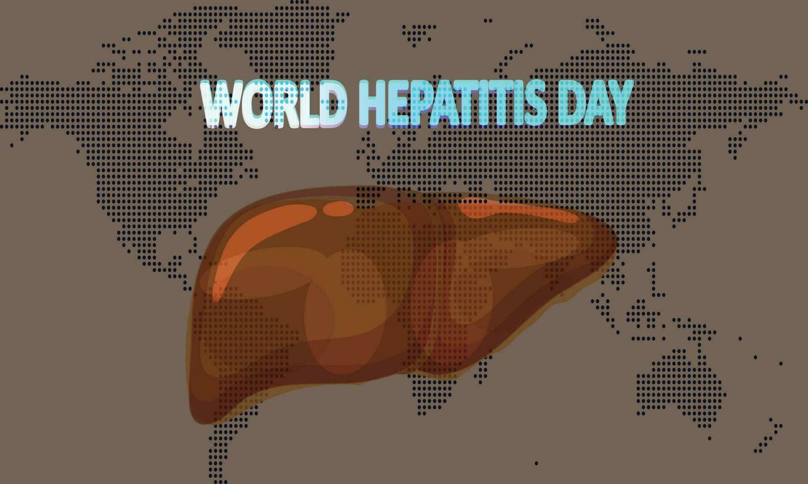 World Hepatitis Day with Colorful Dotted World Map Editable Text vector