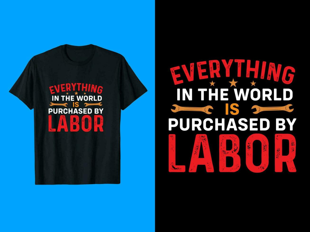 labor tipografía camiseta diseño vector