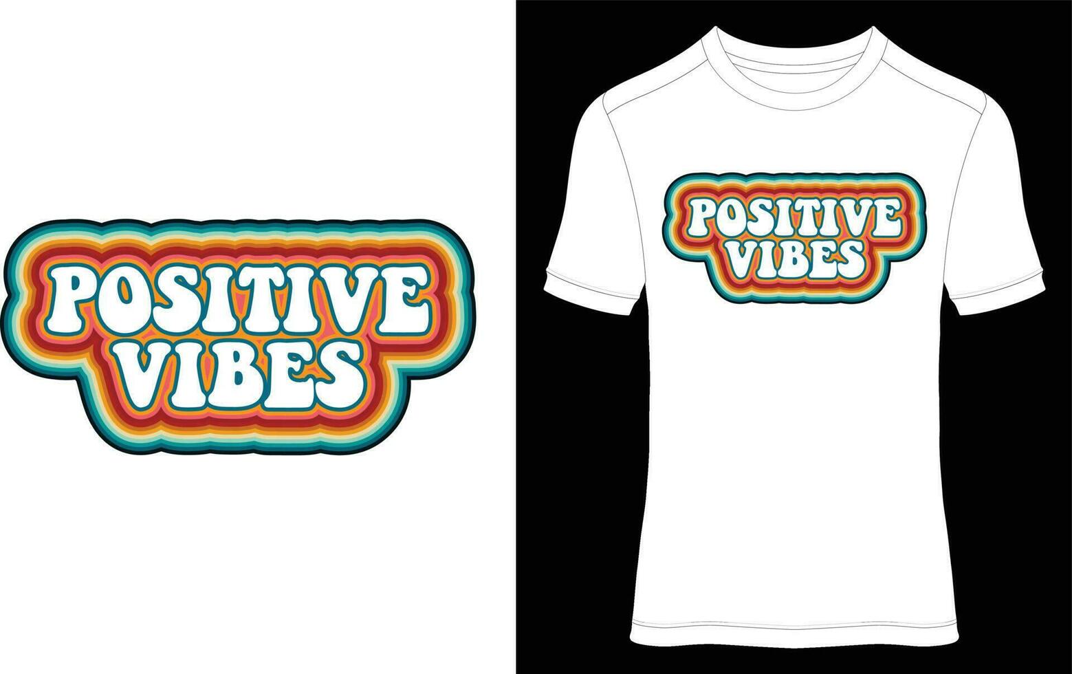 Colorful Retro vintage typography T-shirt design vector