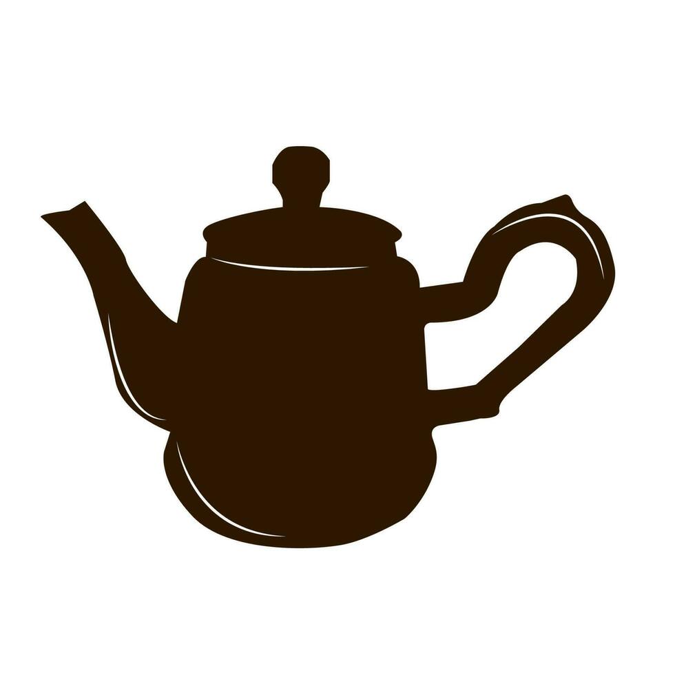 outline of a metal teapot vector