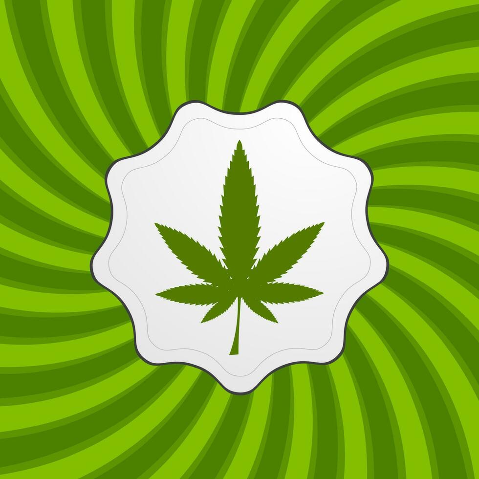 Green retro cannabis design element vector