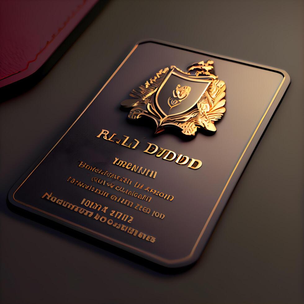 Luxury gold passport on a black background. 3d rendering, Image photo