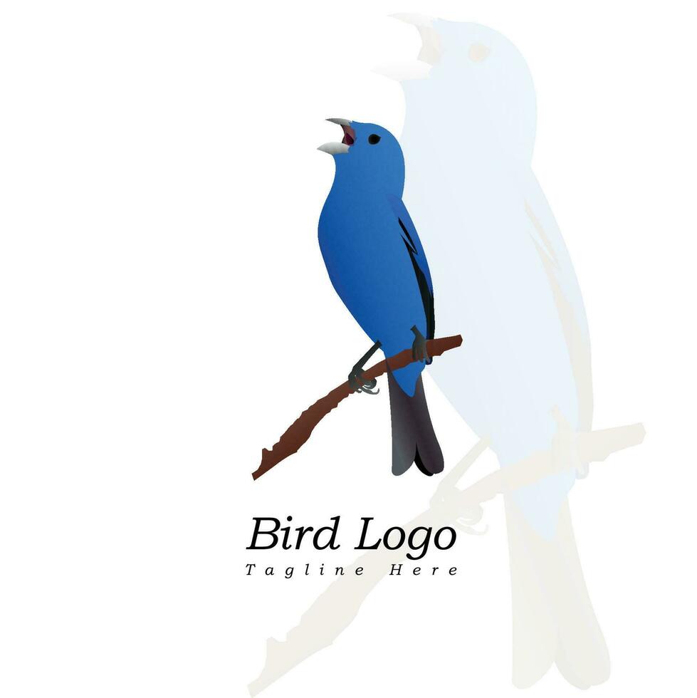 logotipo de pájaro azul vector