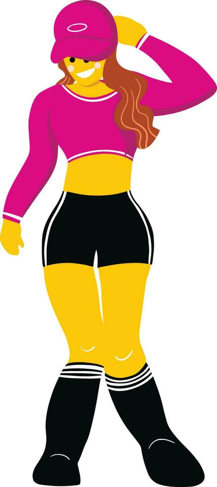 Cartoon girl Gen Z fashion vector