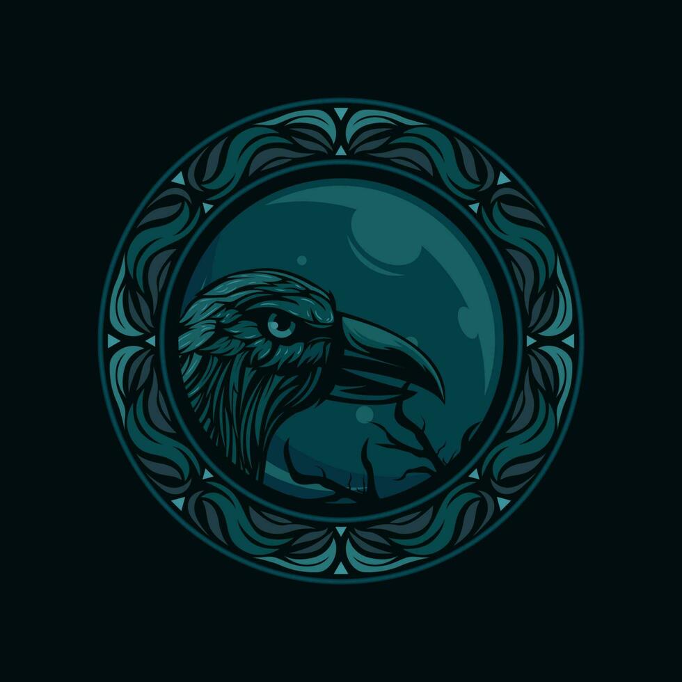 black raven vector illustration