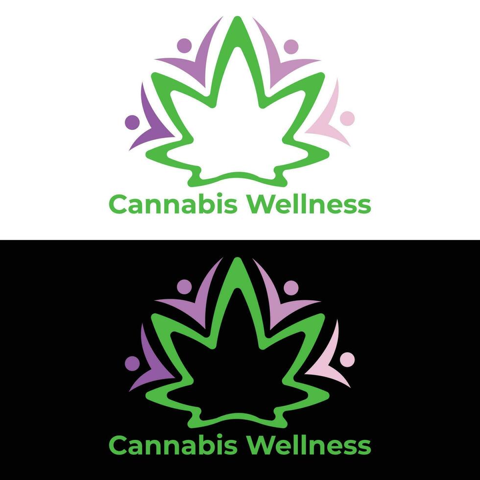 Cannabis wellness CBD products logo, Hemp logo, Wellness and healthy natural logo vector