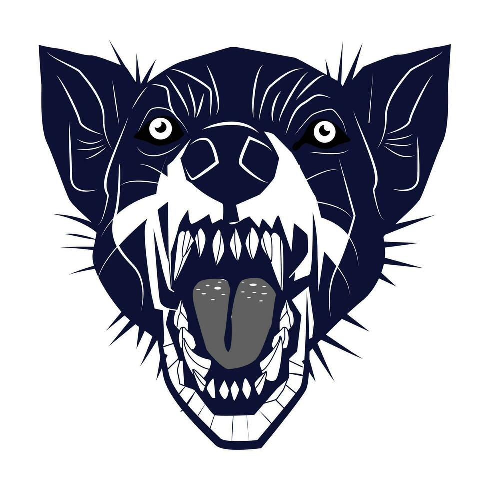 Vector illustration head ferocious tiger on a white background