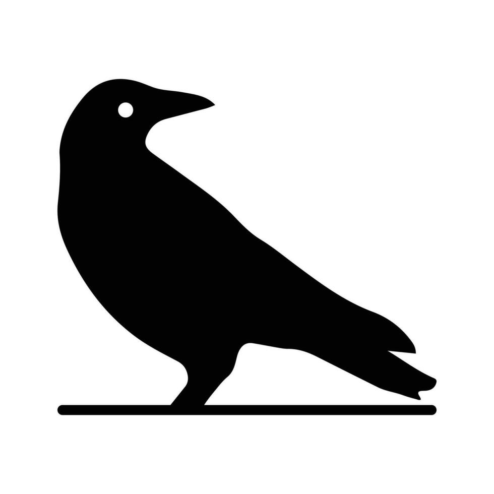 Black Crow on white background vector