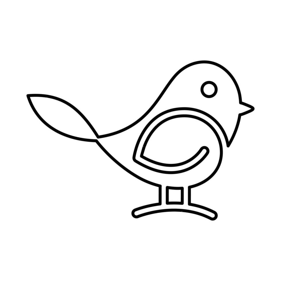 pájaro acortar arte, negro y blanco, sencillo pájaro dibujo, niños dibujo, vector clipart