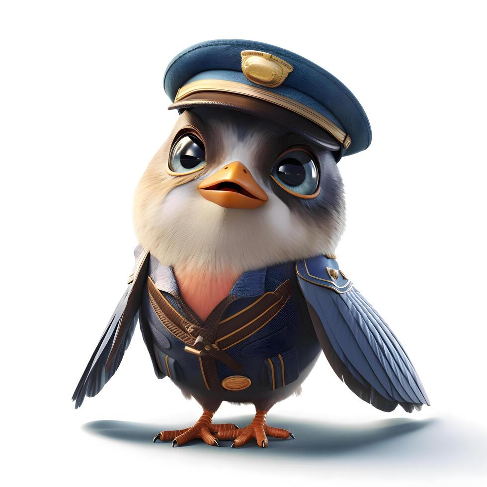 toy of a bird in the form of a soldier on a white background, Image photo