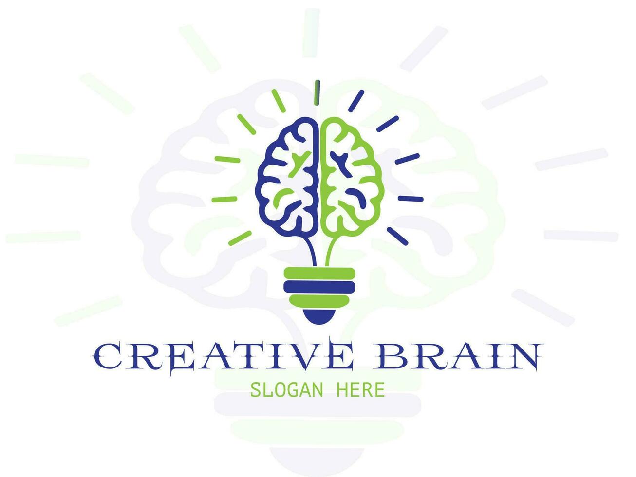 Creative brain logo victor temlate vector