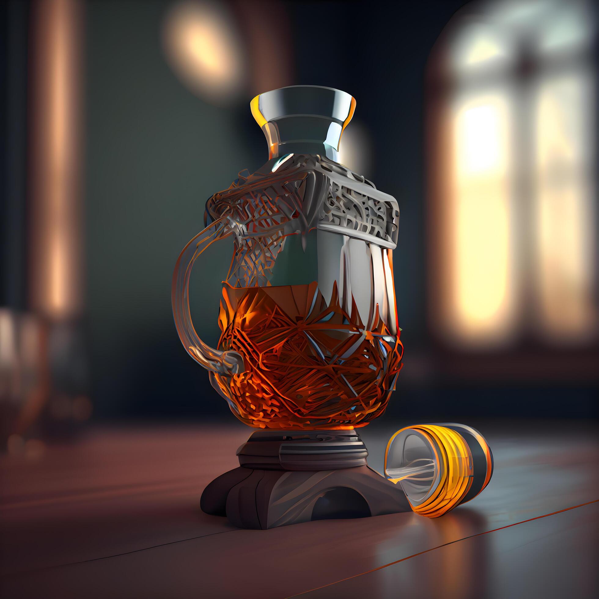Alcoholic drink in a decanter. 3D rendering, Image 23180480 Stock Photo at Vecteezy
