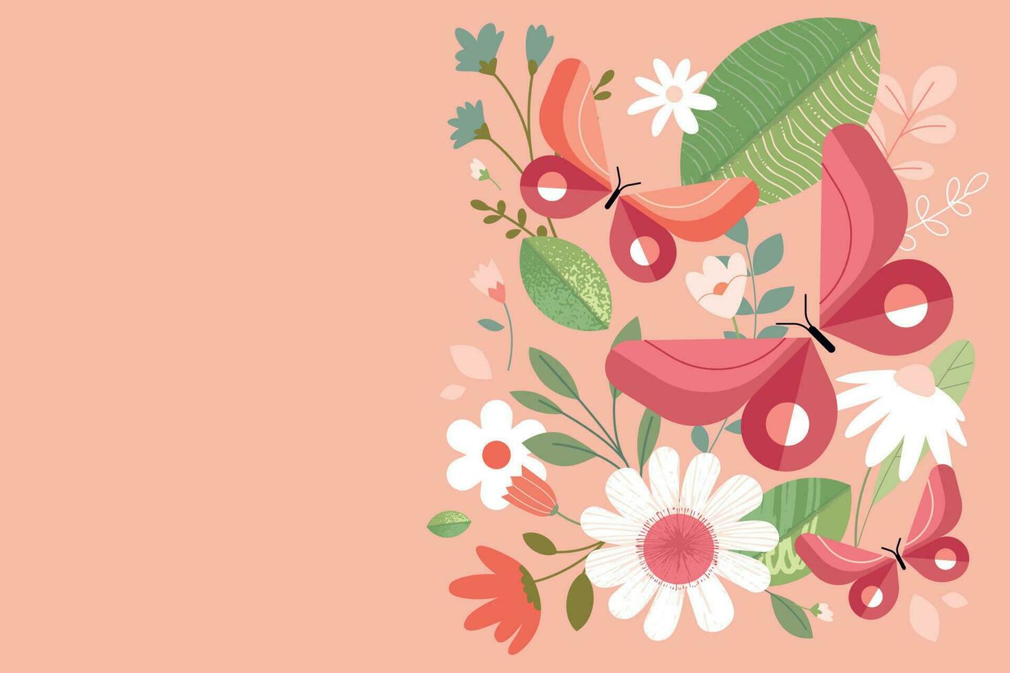 Floral background. Vector illustration of nature, flower, hello spring and summer, beauty and fashion, for web banner, poster, marketing, social media.