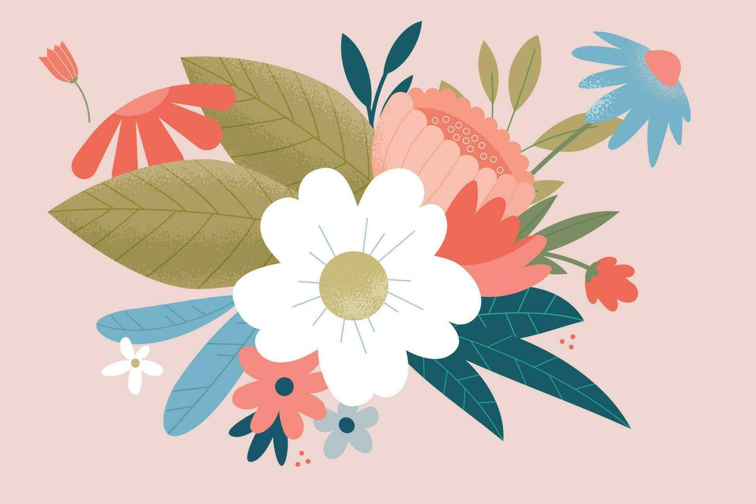 Floral background. Vector illustration of nature, flower, hello spring and summer, beauty and fashion, for web banner, poster, marketing, social media.