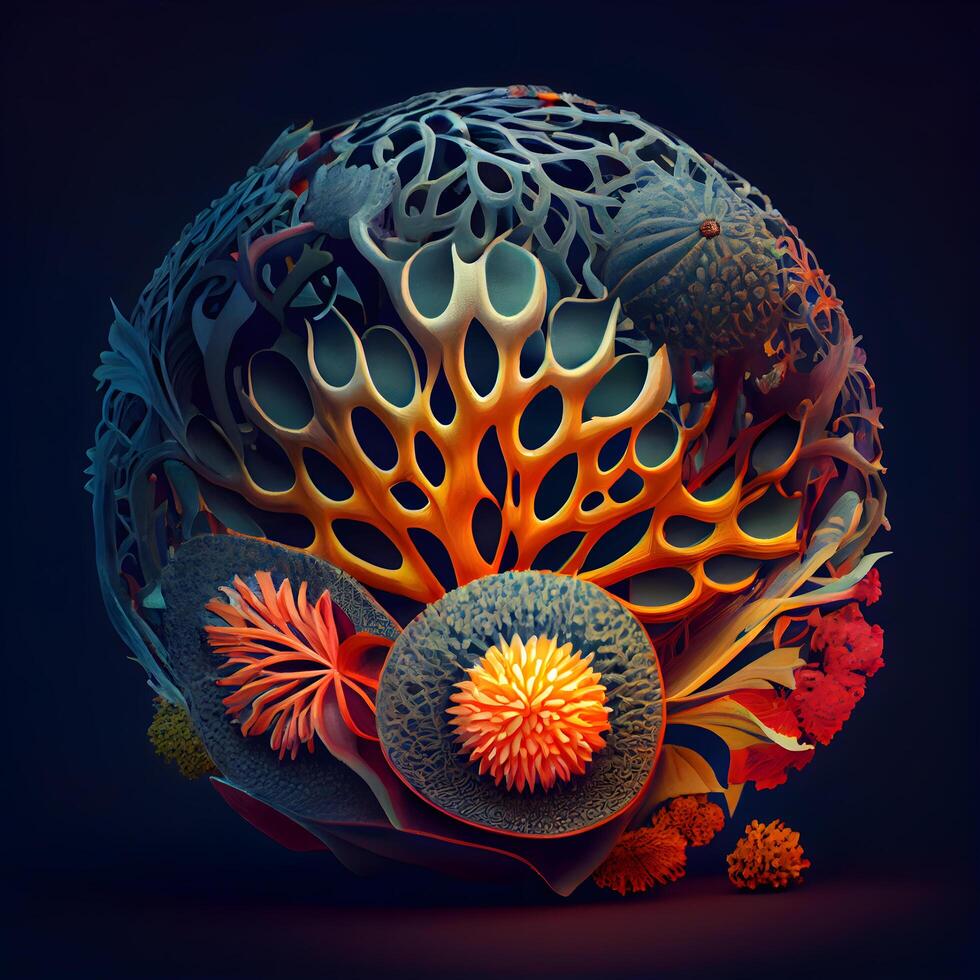 3D surreal illustration. Sacred geometry. Mysterious psychedelic relaxation pattern. Fractal abstract texture. Digital artwork graphic astrology magic, Image photo
