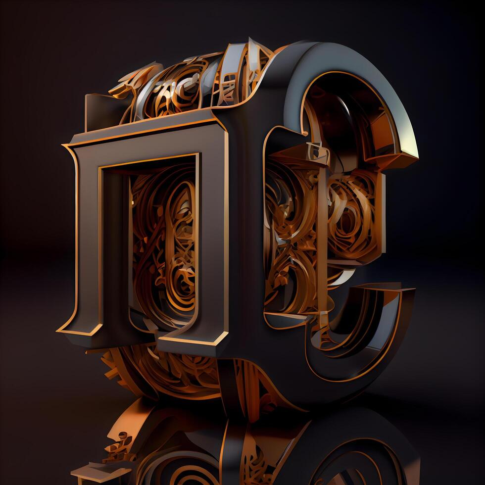 3d illustration of 100th Years Anniversary celebration golden letter over black background, Image photo