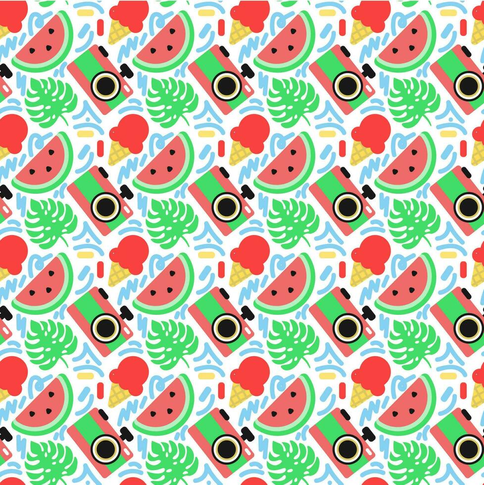 Summer seamless pattern vector